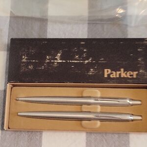 Parker Jotter Set Stainless Steel Ballpoint Pen & Pencil NIB
